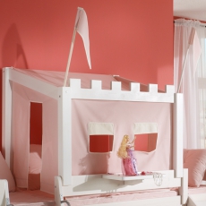 Dětská patrová postel se skluzavkou Růžový hrad - 3
