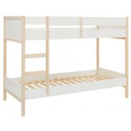 Detská poschodová posteľ Bob, 205 cm, biela / prírodná - 1