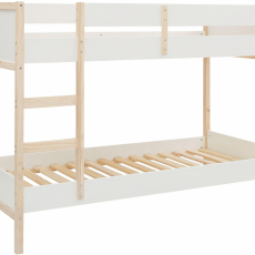 Detská poschodová posteľ Bob, 205 cm, biela / prírodná - 2