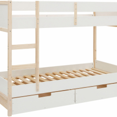 Detská poschodová posteľ Bob, 205 cm, biela / prírodná - 8