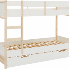 Detská poschodová posteľ Bob, 205 cm, biela / prírodná - 9