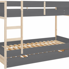 Detská poschodová posteľ Bob, 205 cm, šedá / prírodná - 8