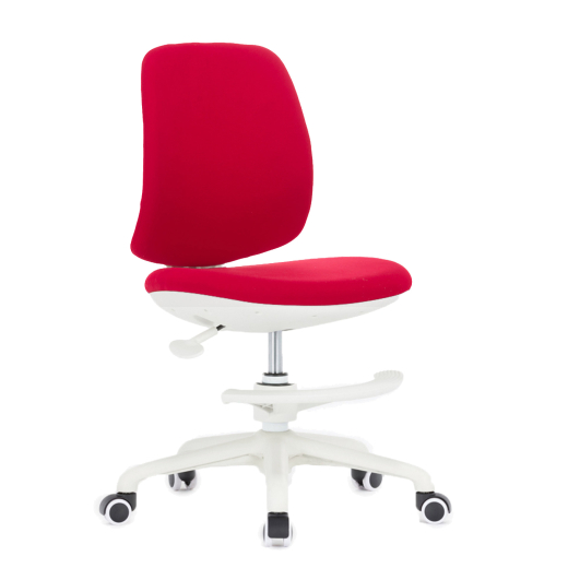 Detská stolička Candy, textil, biely podstavec, červená farba - 1