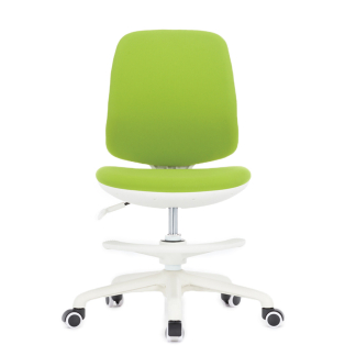 Detská stolička Candy, textil, biely podstavec, zelená farba