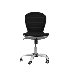 Detská stolička Flexy, textil, biely podstavec , čierna