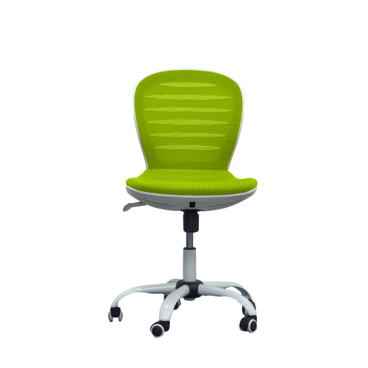 Detská stolička Flexy, textil, biely podstavec , zelená - 1
