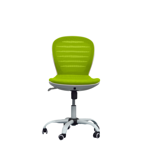 Detská stolička Flexy, textil, biely podstavec , zelená