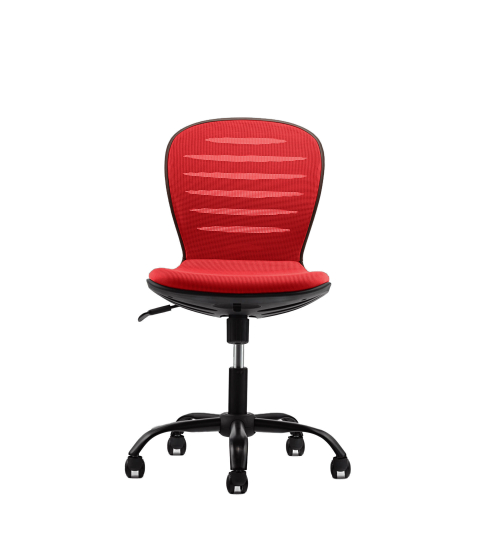 Detská stolička Flexy, textil, čierna základňa / červená