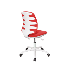 Detská stolička Lucky, textil, biely podstavec / červená - 3