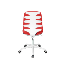 Detská stolička Lucky, textil, biely podstavec / červená - 4