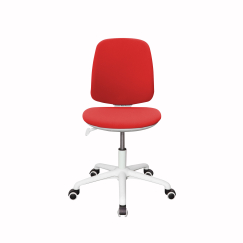 Detská stolička Lucky, textil, biely podstavec / červená