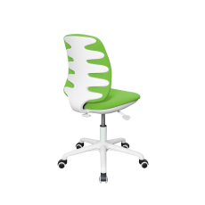 Detská stolička Lucky, textil, biely podstavec / zelená - 3