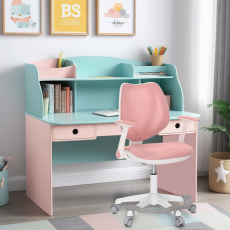 Detská stolička Sweety, textil, biela podnož / ružová - 8