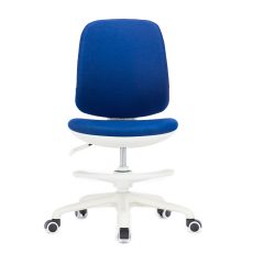 Dětská židle Candy, textil, bílá podnož, modrá - 1