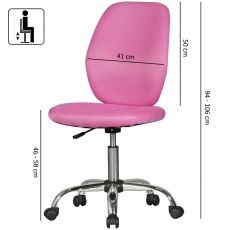 Dětská židle Jerena, siťovina, růžová - 3