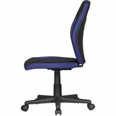 Dětská židle Jurek, syntetický kůže, černá/modrá - 4