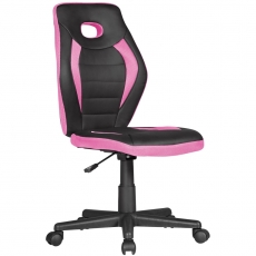 Dětská židle Jurek, syntetický kůže, černá/růžová - 1