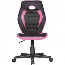 Dětská židle Jurek, syntetický kůže, černá/růžová - 2