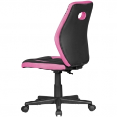 Dětská židle Jurek, syntetický kůže, černá/růžová - 5