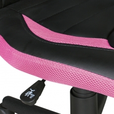Dětská židle Jurek, syntetický kůže, černá/růžová - 7