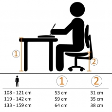 Dětská židle Jurek, syntetický kůže, černá/růžová - 8