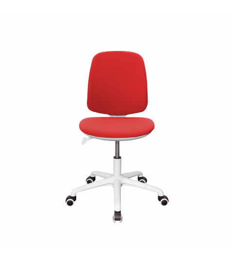 Dětská židle Lucky, textil, bílá podnož / červená