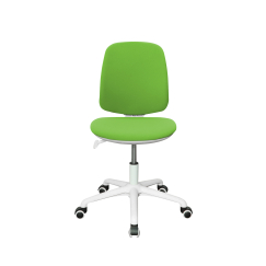 Dětská židle Lucky, textil, bílá podnož / zelená