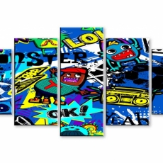 Detský obraz Bláznivé graffiti, 100x50 cm - 1