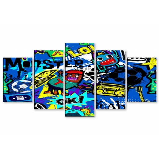 Dětský obraz Bláznivé graffiti, 150x75 cm - 1