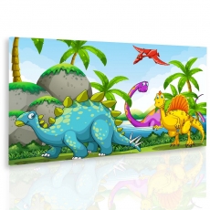 Dětský obraz Dinosauři, 90x60 cm - 2