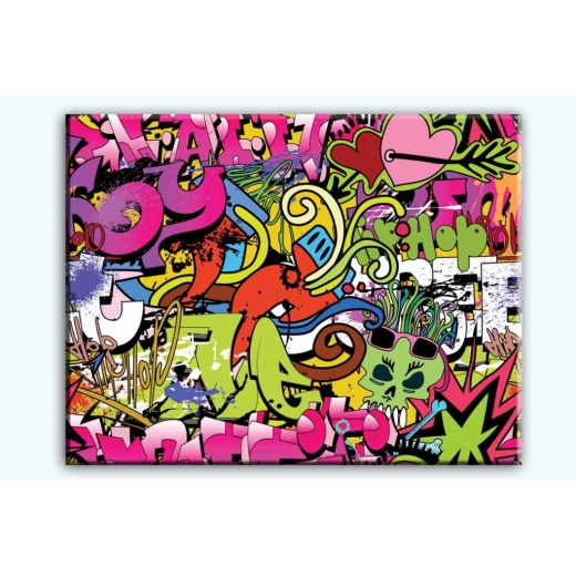 Dětský obraz Dívčí graffiti, 100x80 cm - 1
