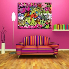 Dětský obraz Dívčí graffiti, 100x80 cm - 3