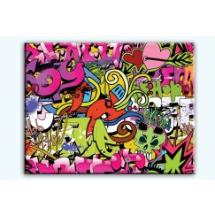 Dětský obraz Dívčí graffiti, 100x80 cm