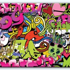 Dětský obraz Dívčí graffiti, 40x30 cm - 1
