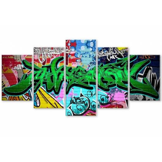 Dětský obraz graffiti greenery, 100x50 cm - 1