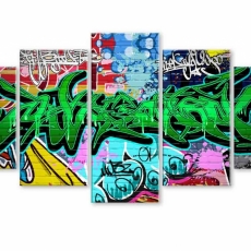 Dětský obraz graffiti greenery, 100x50 cm - 1