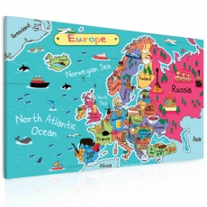 Detský obraz Mapa Európa, 150x90 cm - 2