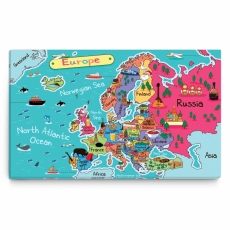 Detský obraz Mapa Európa, 150x90 cm - 1
