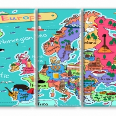 Dětský obraz Mapa Evropy, 150x70 cm - 3