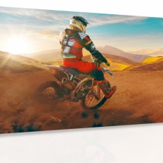 Dětský obraz Motorkář v poušti, 120x60 cm - 1