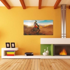 Dětský obraz Motorkář v poušti, 120x60 cm - 2