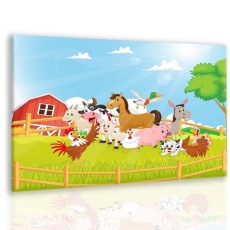 Detský obraz vitajte na farme, 90x60 cm - 1