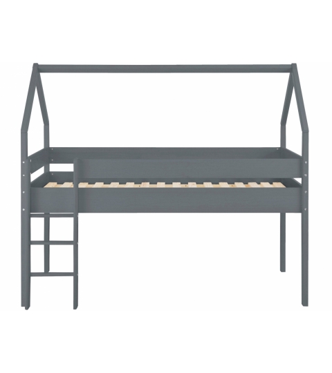 Domčeková poschodová posteľ Less, 142 cm, šedá
