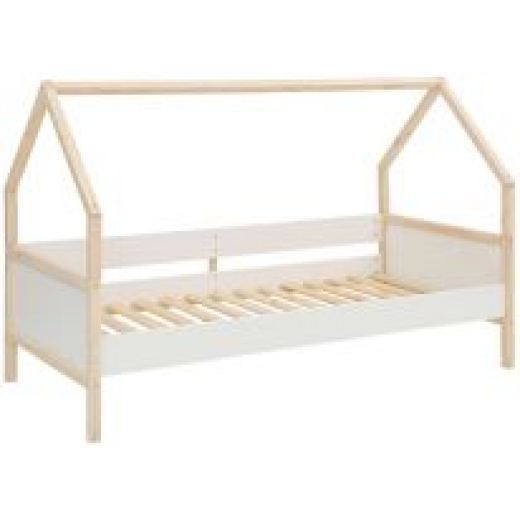 Domečková dětská postel Bob, 205 cm, bílá / přírodní - 1