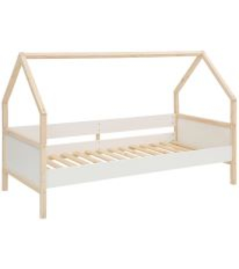 Domečková dětská postel Bob, 205 cm, bílá / přírodní