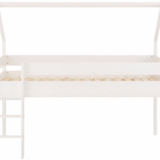Domečková patrová postel Less,142 cm, bílá - 1