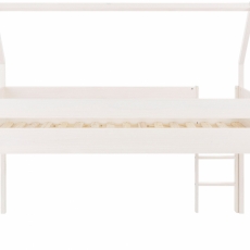 Domečková patrová postel Less,142 cm, bílá - 4