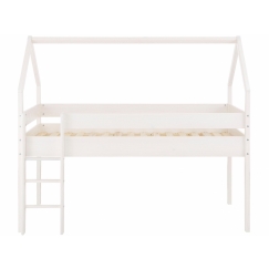 Domečková patrová postel Less,142 cm, bílá