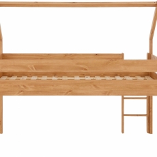 Domečková patrová postel Less,142 cm, dřevo  - 4