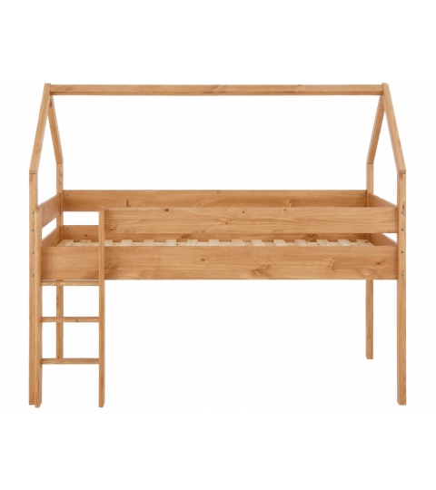 Domečková patrová postel Less,142 cm, dřevo 